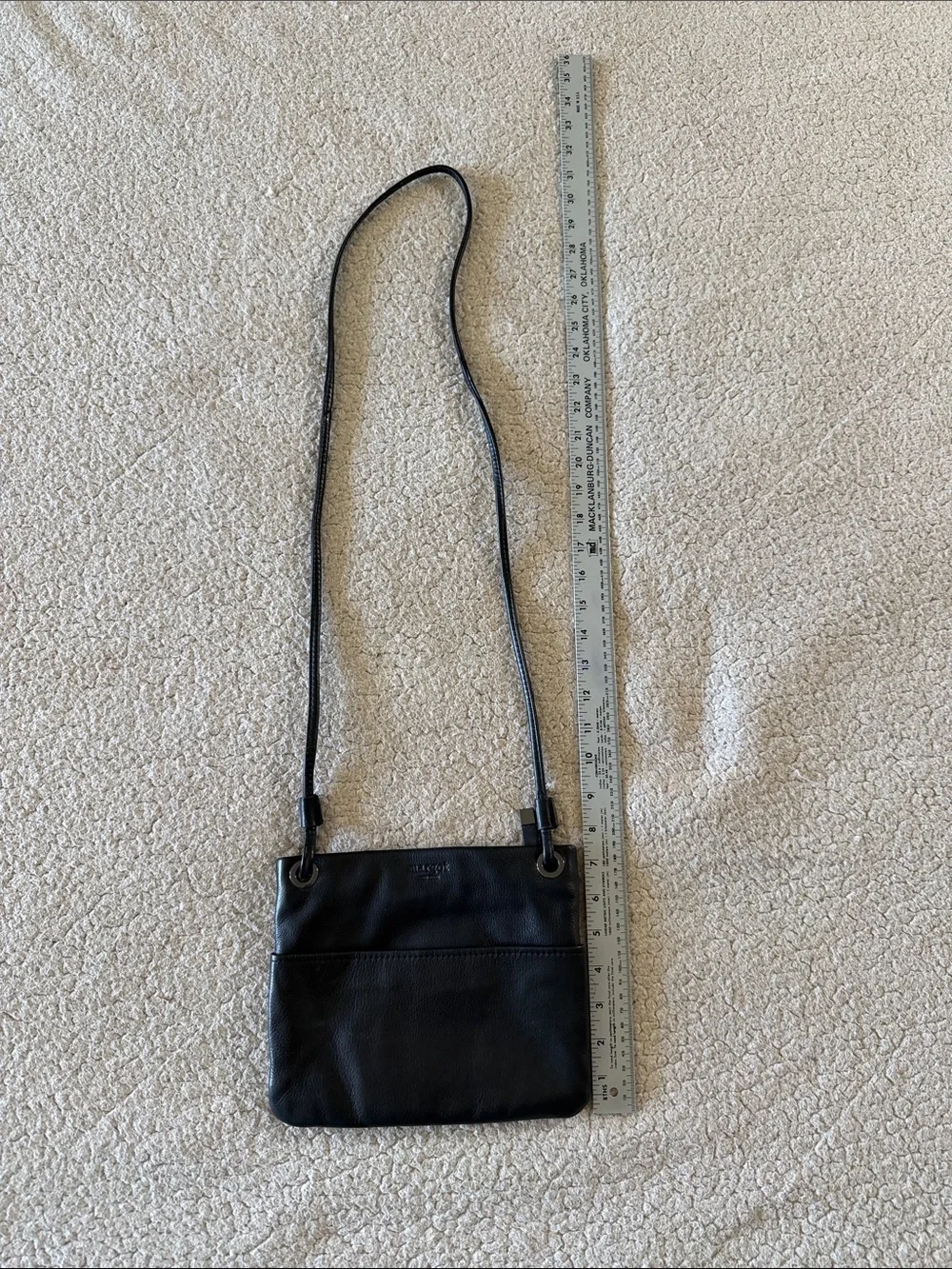 Margot by Anthropologie Black Leather Crossbody with Front Slip Pocket